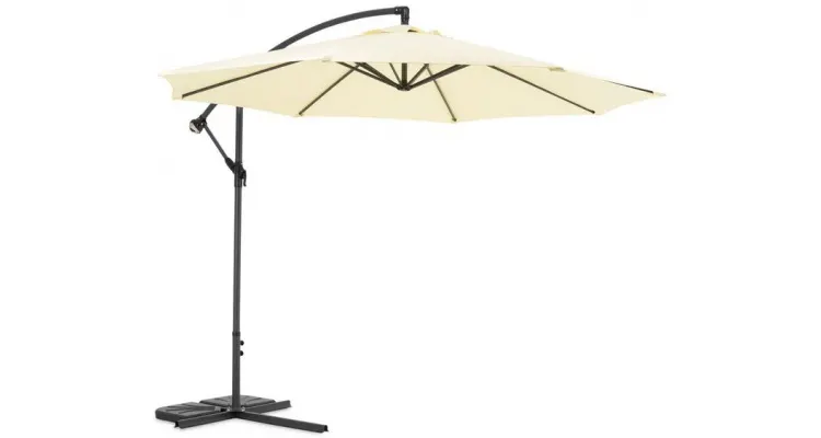 Umbrela rotunda LARISA, baza inclusa, D.300cm bej — imaginea 2