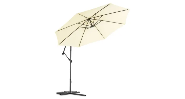 Umbrela rotunda LARISA, baza inclusa, D.300cm bej — imaginea 3