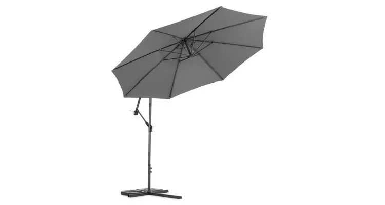 Umbrela rotunda, baza inclusa, D.300 cm gri — imaginea 3
