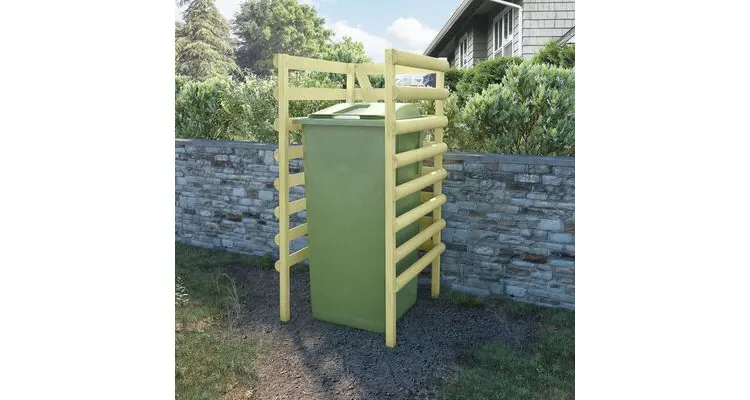 Masca pubela, verde, 70 x 80 x 150 cm, lemn de pin tratat — imaginea 2