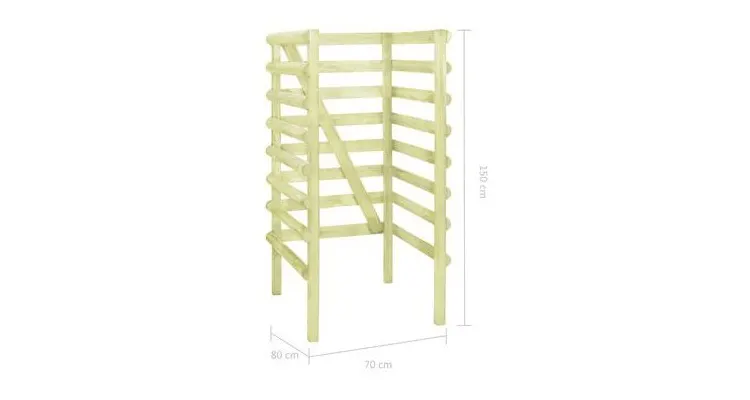 Masca pubela, verde, 70 x 80 x 150 cm, lemn de pin tratat — imaginea 5