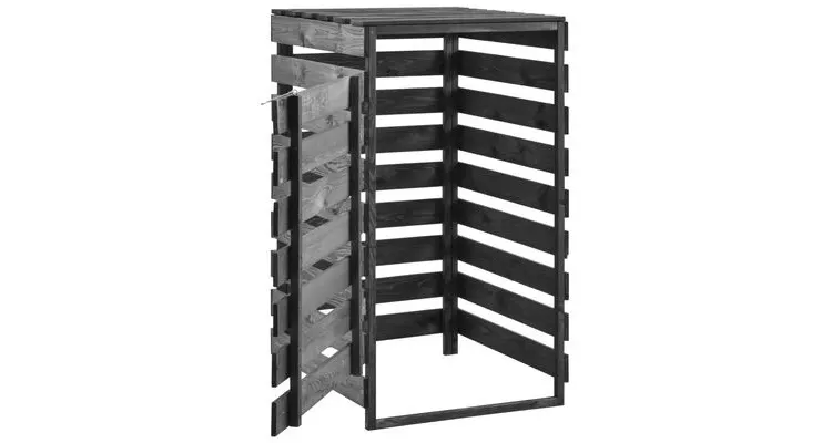 Magazie pentru pubela, 70x75x121 cm, lemn masiv de pin vopsit — imaginea 3
