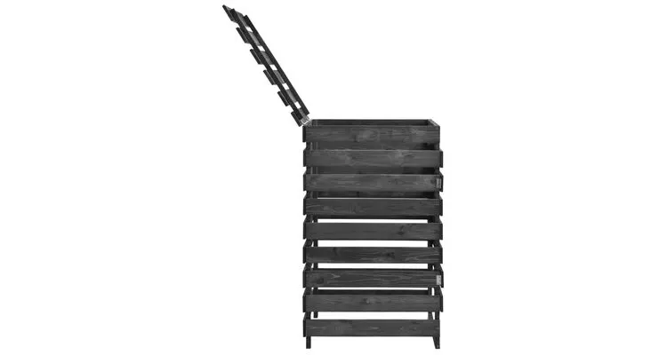 Magazie pentru pubela, 70x75x121 cm, lemn masiv de pin vopsit — imaginea 5
