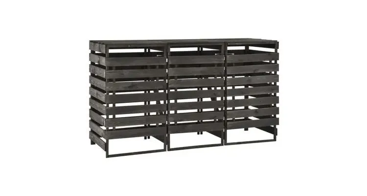 Magazie de pubele tripla, 210x75x121 cm, lemn masiv pin vopsit