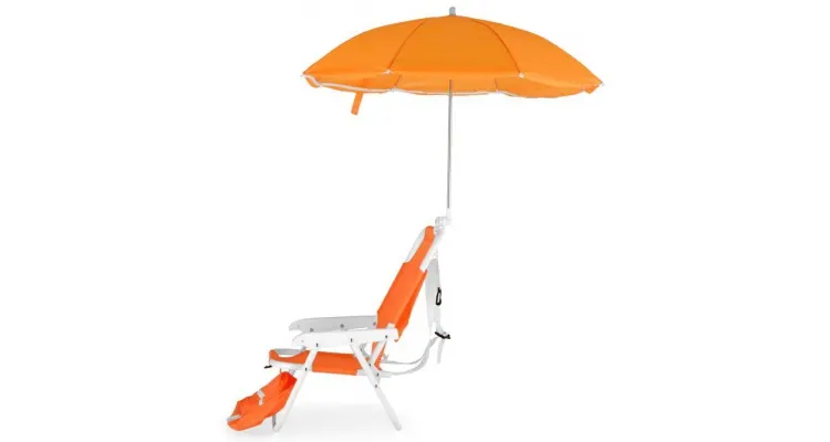 Scaun cu parasolar si geanta frigorifica KIDS BEACH,portocaliu — imaginea 4