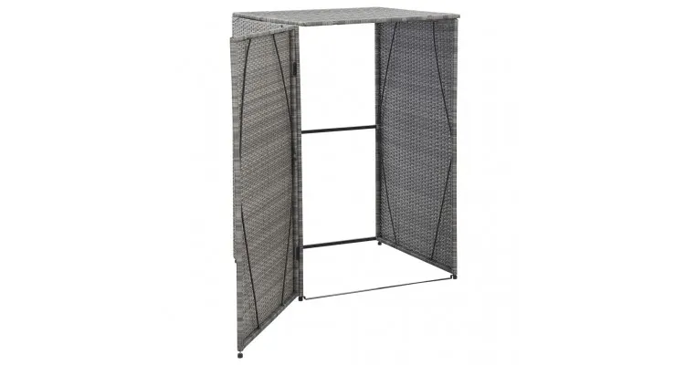 Magazie de pubela, gri, 76 x 78 x 120 cm, poliratan — imaginea 4