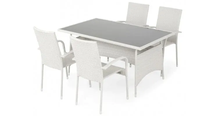 Set masa si 4 scaune pentru terasa sau gradina, dinning, pentru exterior, Presley — imaginea 2