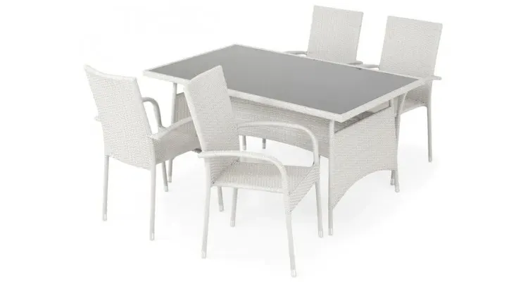 Set masa si 4 scaune pentru terasa sau gradina, dinning, pentru exterior, Presley — imaginea 3