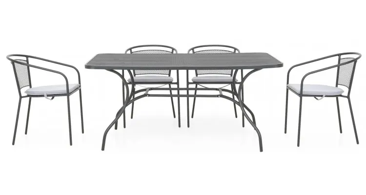 Set mobilier metalic pentru terasa si gradina, cu 4 scaune si masa, Berlin — imaginea 2