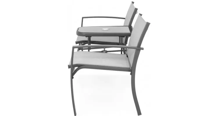 Set mobilier metalic gradina ARGOS, canapea 2 locuri si masuta — imaginea 4