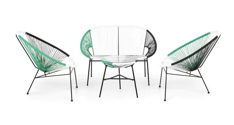 Set mobilier CORFU terasa/gradina 2 fotolii, canapea si masuta