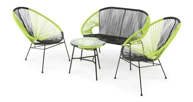 Set mobilier terasa/gradina CORFU 2 fotolii, canapea si masuta,verde — imaginea 2
