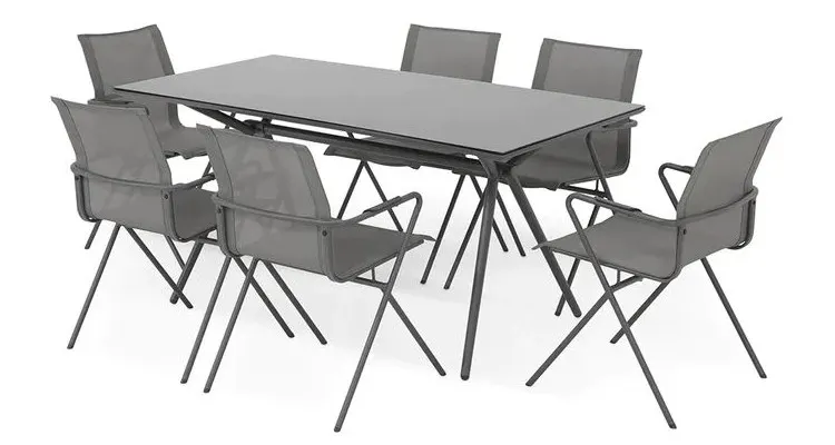 Set mobilier DRESDA terasa/gradina, 6 scaune si masa — imaginea 2