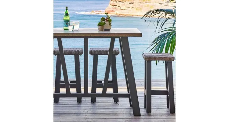 Set mobilier terasa/gradina TONIC, 2 taburete bar — imaginea 2