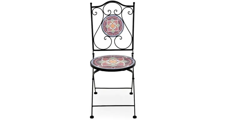 Set mobilier terasa bistro mozaic FLORALS cu 2 scaune si masuta, mov — imaginea 3