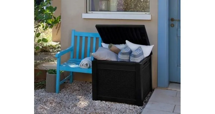 Cutie depozitare tip masuta, Cube rattan 208 L, grafit — imaginea 2