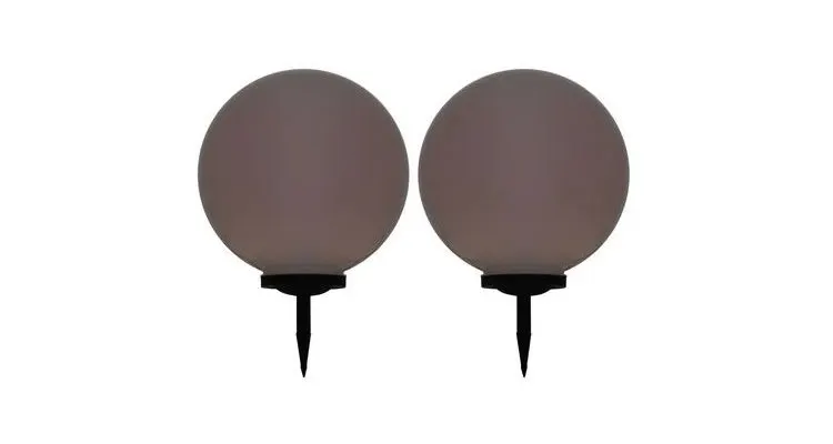 Lampi solare de exterior, 2 buc., 50 cm, RGB, sferic, LED