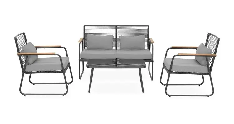 Set mobilier DARWIN terasa si gradina 2 fotolii, canapea si masuta — imaginea 2