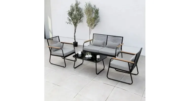 Set mobilier DARWIN terasa si gradina 2 fotolii, canapea si masuta — imaginea 3