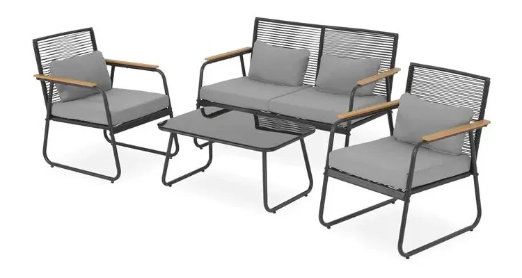 Set mobilier DARWIN terasa si gradina 2 fotolii, canapea si masuta — imaginea 4