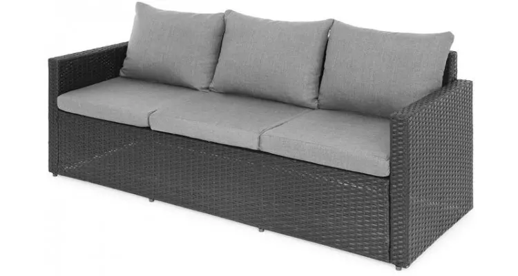 Set mobilier gradina poliratan cu 2 fotolii, canapea si masuta gri MARTI — imaginea 5