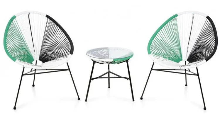Set mobilier CORFU gradina/terasa, 2 fotolii si masuta,verde inchis