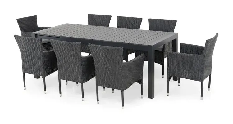 Set mobilier ENCORE terasa/gradina, 8 scaune si masa extensibila — imaginea 4