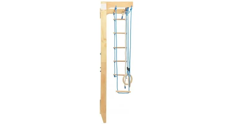 Set de joaca pentru catarat de interior cu scari si inele, lemn — imaginea 3