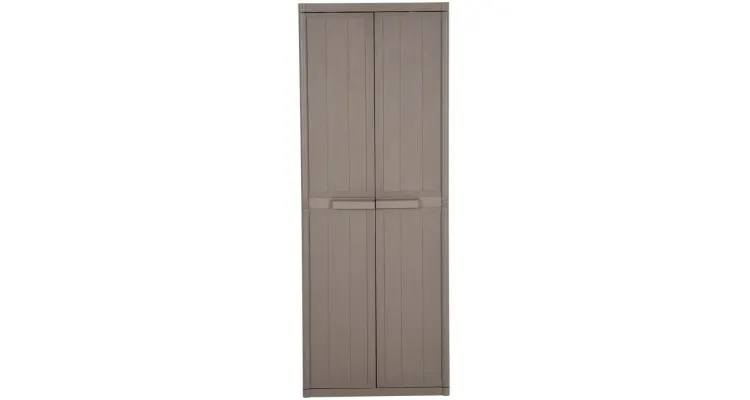 Dulap de depozitare pentru gradina, maro, 65x45x172 cm PP ratan
