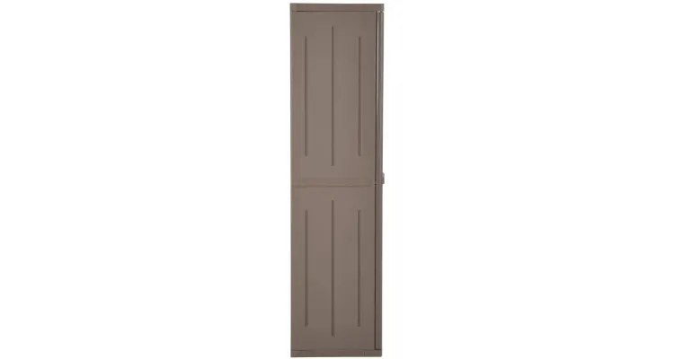 Dulap de depozitare pentru gradina, maro, 65x45x172 cm PP ratan — imaginea 4