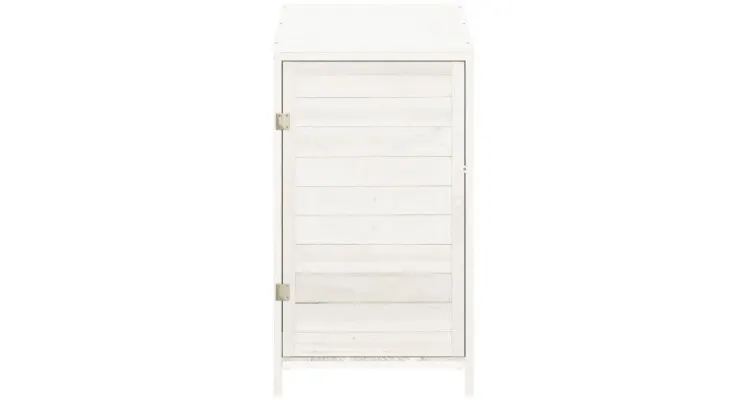 Sopron de gradina, alb, 55x52x112 cm, lemn masiv de brad — imaginea 2