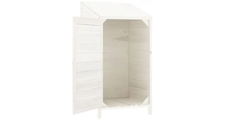 Sopron de gradina, alb, 55x52x112 cm, lemn masiv de brad — imaginea 4