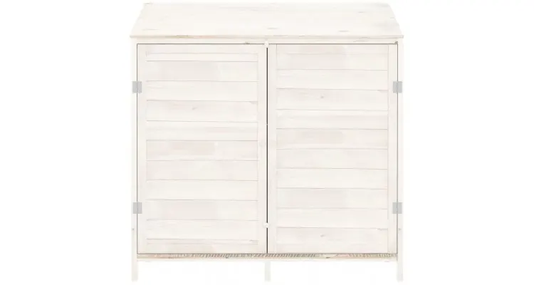 Sopron de gradina, alb, 102x52x112 cm, lemn masiv de brad — imaginea 4