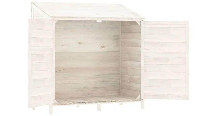 Sopron de gradina, alb, 102x52x112 cm, lemn masiv de brad — imaginea 5