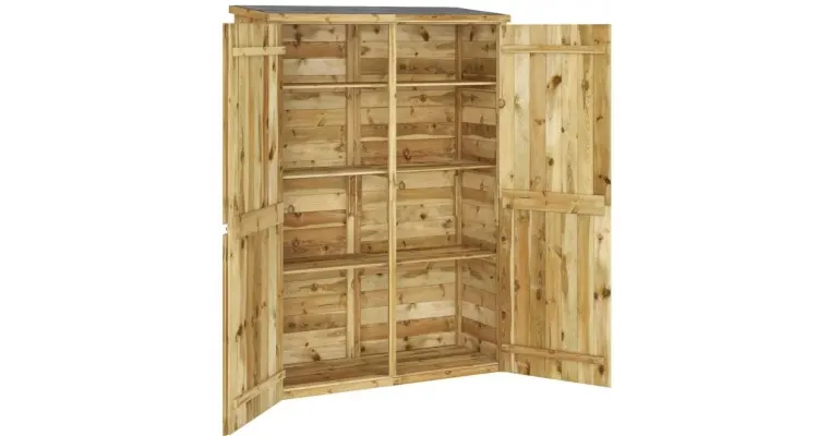 Magazie de unelte de grădină 123x50x171cm lemn masiv pin tratat — imaginea 5