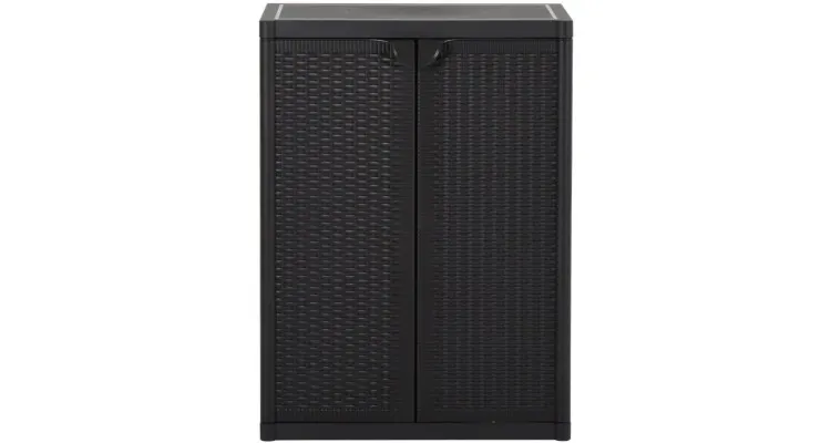 Dulap de depozitare pentru gradina, negru, 65x45x88 cm PP ratan