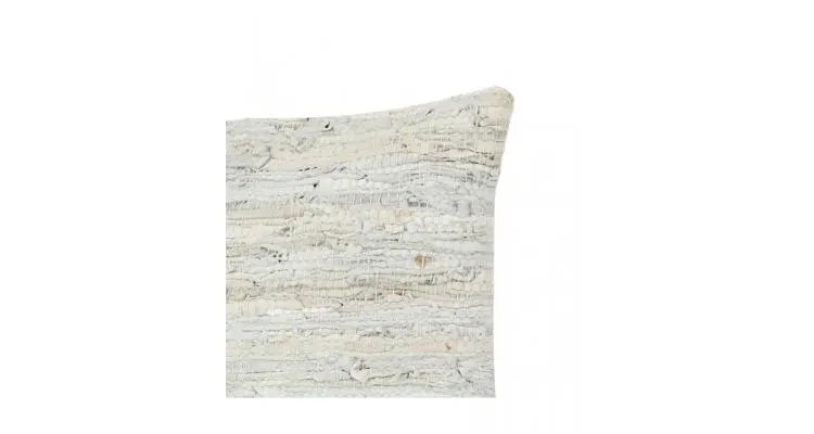 Perna chindi, gri deschis, 60 x 60 cm, piele si bumbac — imaginea 3