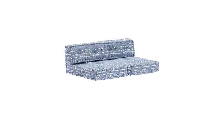 Perna pentru canapea din paleti, indigo, textil, petice
