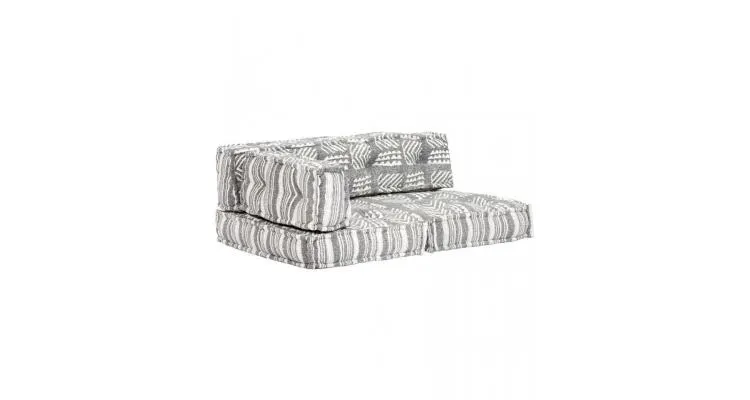 Perna pentru canapea din paleti, gri, material textil, petice