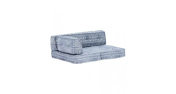 Perna pentru canapea din paleti, indigo, textil, petice