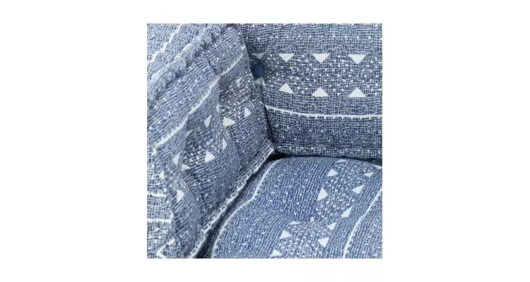 Perna pentru canapea din paleti, indigo, textil, petice — imaginea 3