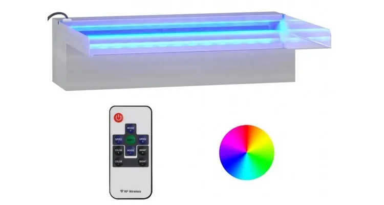 Deversor de cascada cu led-uri rgb, 30 cm, otel inoxidabil — imaginea 2