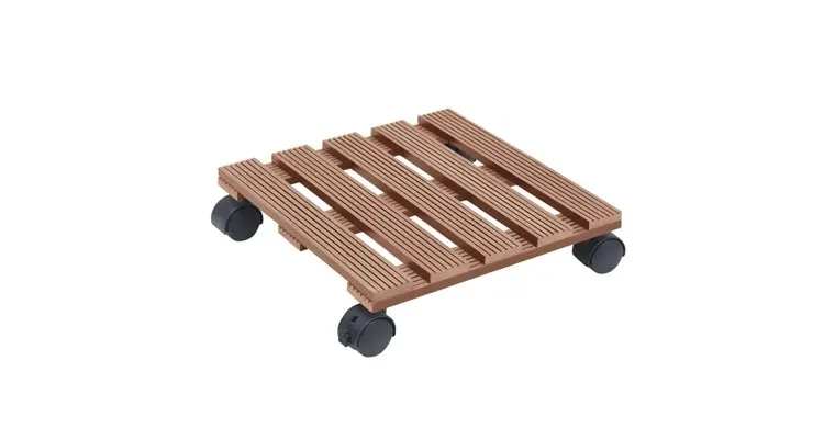 Carucioare pentru plante, 4 buc., maro, 30x30x7,5 cm, wpc — imaginea 2