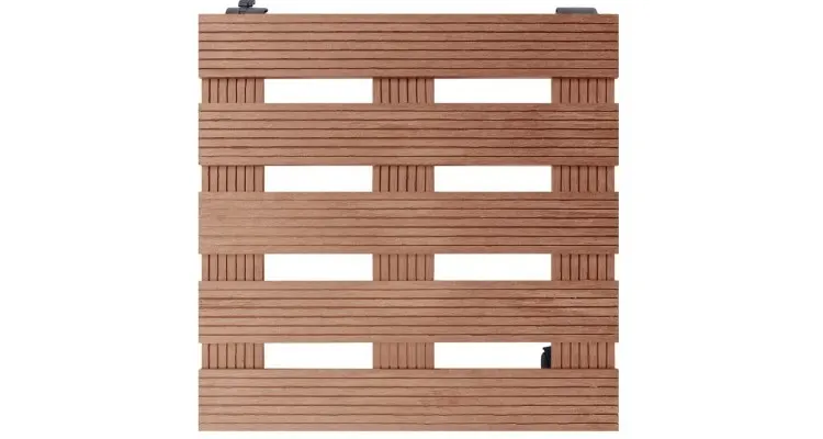Suporturi de plante cu role, 2 buc., maro, 30x30x7,5 cm, wpc — imaginea 3