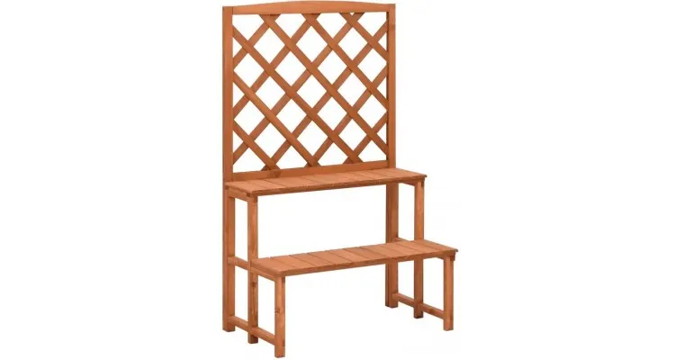 Suport plante cu spalier, 70x42x115 cm, lemn masiv de brad