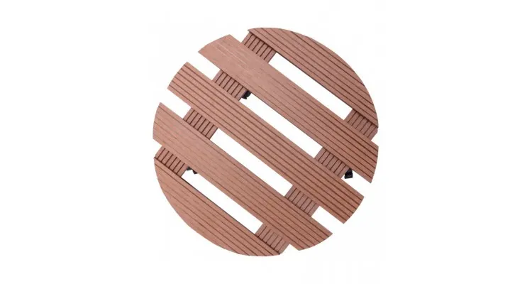 Suporturi de plante cu role, 2 buc., maro, Ø30x7,5 cm, wpc — imaginea 3