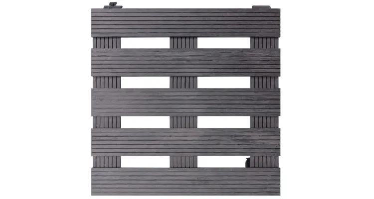 Suporturi de plante cu role, 2 buc., gri, 30x30x7,5 cm, wpc — imaginea 3