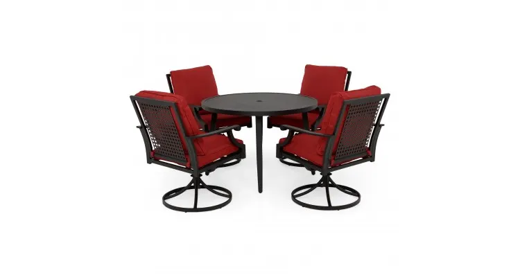 Set mobilier BRAXTON terasa si gradina, 4 scaune rotative si masa — imaginea 2