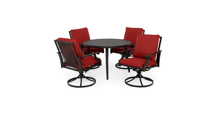 Set mobilier BRAXTON terasa si gradina, 4 scaune rotative si masa — imaginea 4