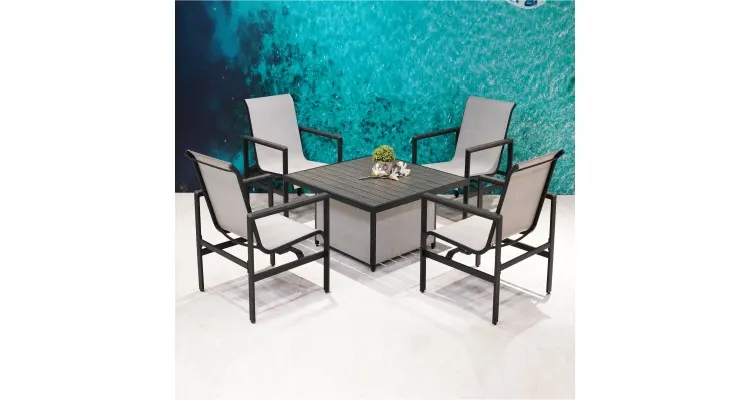 Set mobilier terasa si gradina Easton Park, 4 scaune si masa — imaginea 3